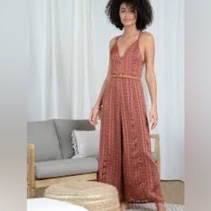 NWT Molly Bracken London  Retro Rust Wide Legged Fully Lined Jumpsuit ( SZ S)